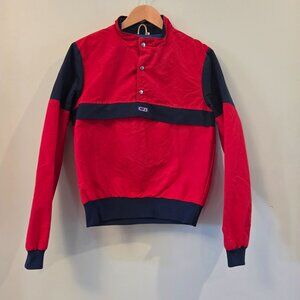 Vintage CB Sports Red and Navy Pullover Jacket S
